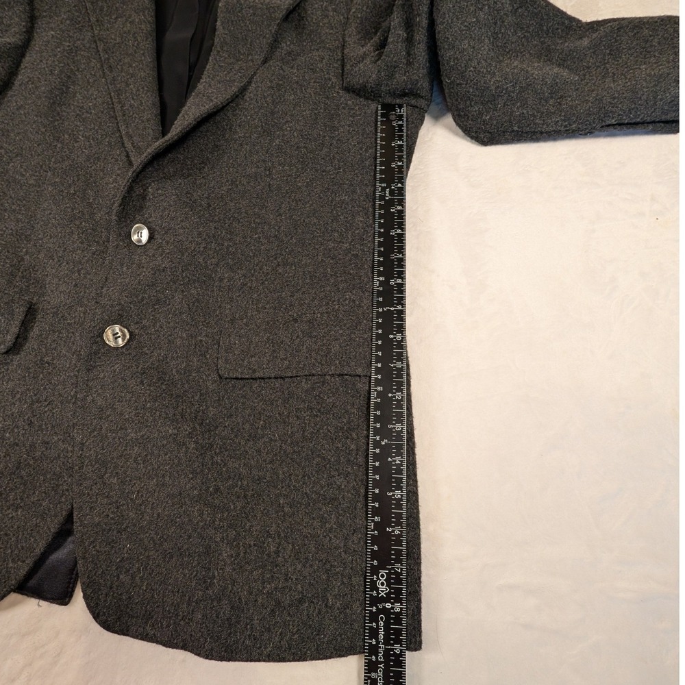 Vintage 100% Cashmere Hunter Haig Blazer Mens‎ Charcoal 2 Button Sport Coat 42R - Picture 8 of 13